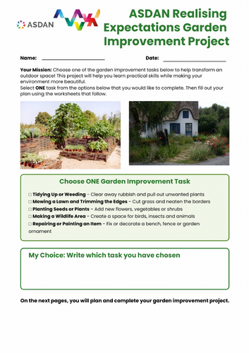 ASDAN Realising Expectations - Redesign a Garden Project