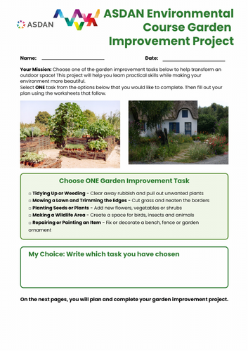 ASDAN Environmental Short Course - Design a Garden Project