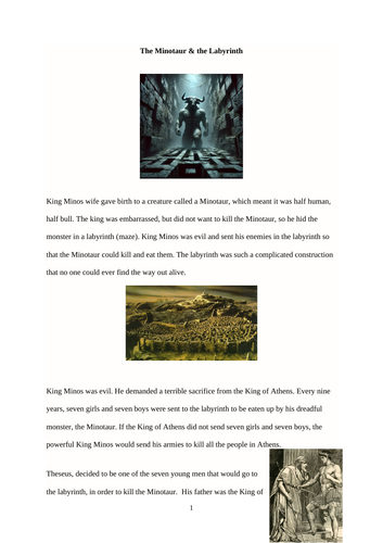The Minotaur & the Labyrinth: Ready-to-Teach Greek Myth Lesson