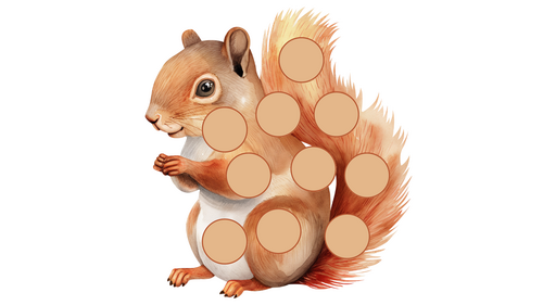 Hungry squirrels, fine motor activity.