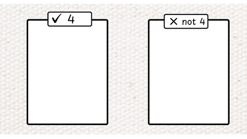Maths sorting- 4 or not 4 activity