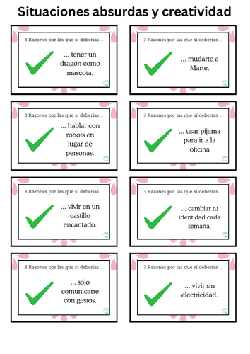 Spanish C1 Speaking Cards – 3 Razones por las que (Improvisation Game with “Deberías/No deberías”)