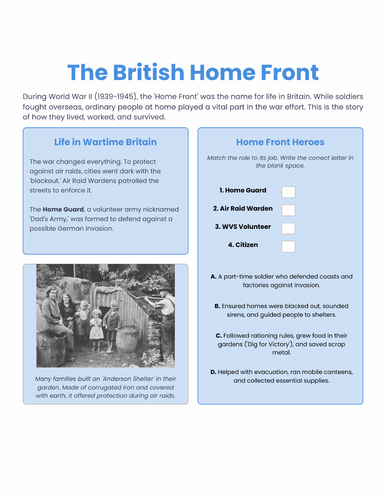 ASDAN History - Life on the Homefront