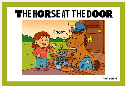 Phonics Reading or sound words. Story and supporting image.