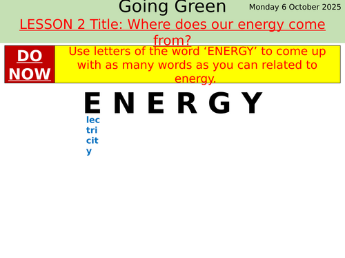L2 Where does our energy come from? (Energy)