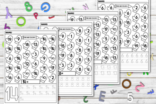 Number Writing Practice | Find & Color