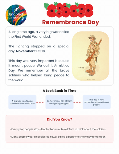 KS1-2 Remembrance Day Activity Sheet