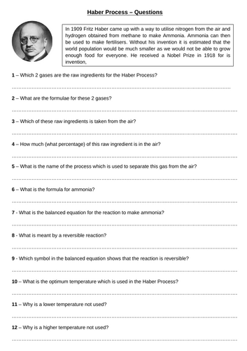 Haber Process Questions & Answers
