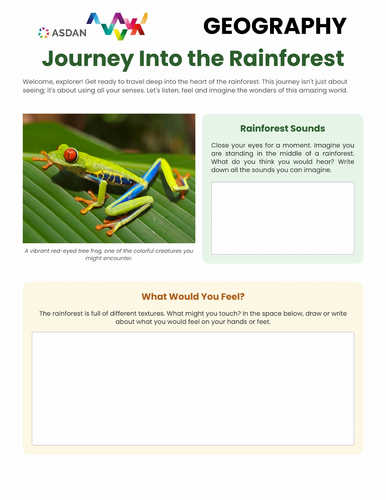 ASDAN Geography - Using your senses to explore the Rainforest