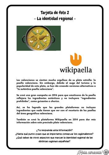 A-level Spanish - Photo Card 3 (La identidad regional)
