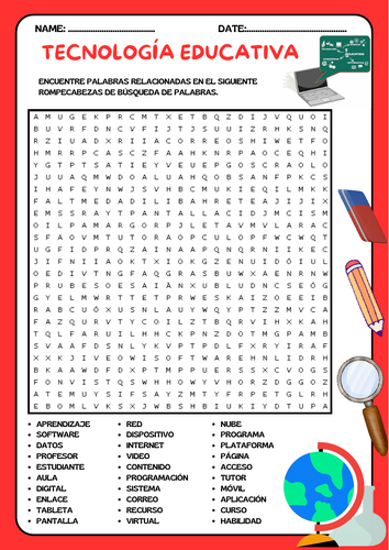 Sopa de Letras de Tecnología Educativa