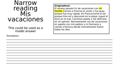 narrow reading holidays past and present viva 2 module 1