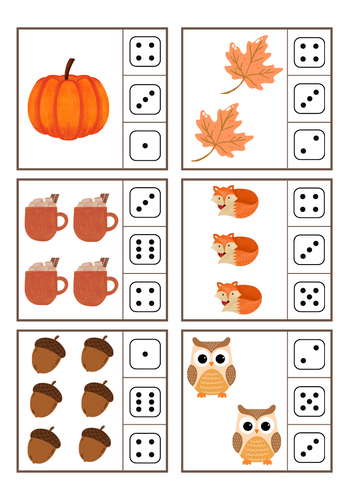 Autumn Counting Clip Cards