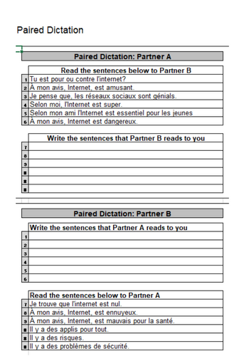 New GCSE advantages and dangers of internet paired dictation activity