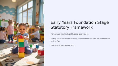 Early Years Foundation Stage (EYFS) 2025