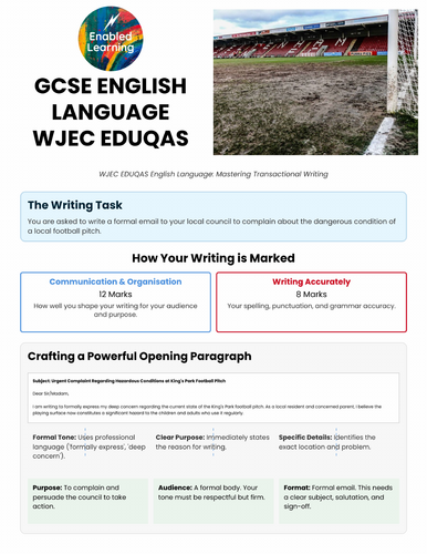 WJEC EDUGAS GCSE English Language - Transactional Writing - How to write an email