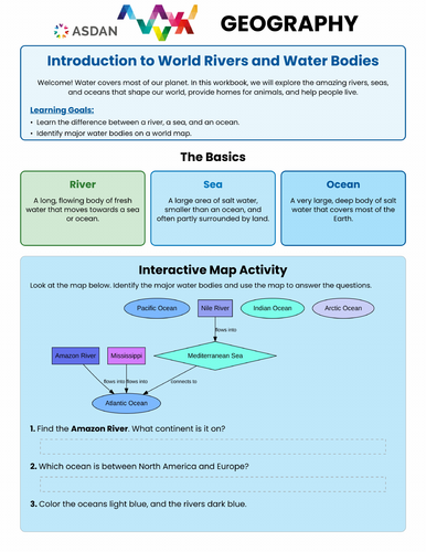 ASDAN Geography - Major Rivers, Oceans and Seas