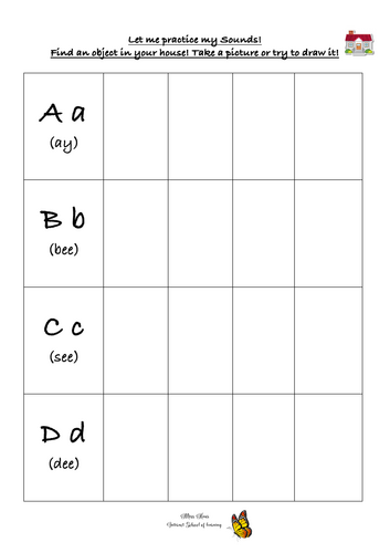 Letter Formation, practise A-Z, writing, objects, home, abc,