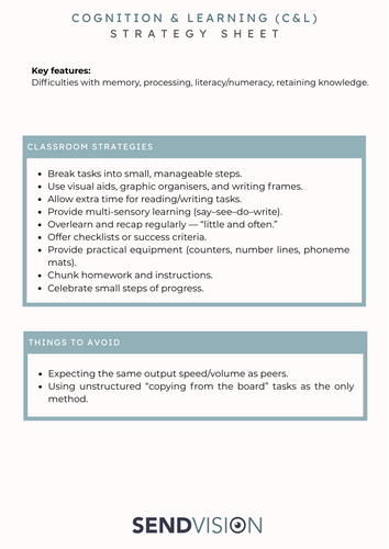One Page Strategy Sheets