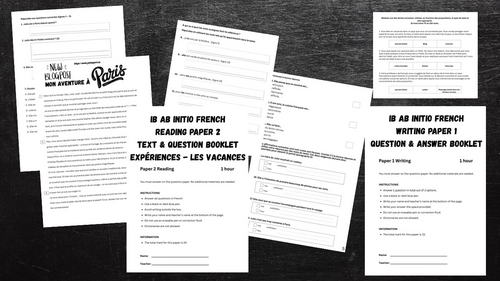 IB Ab Initio French Exam Pack - Experiences