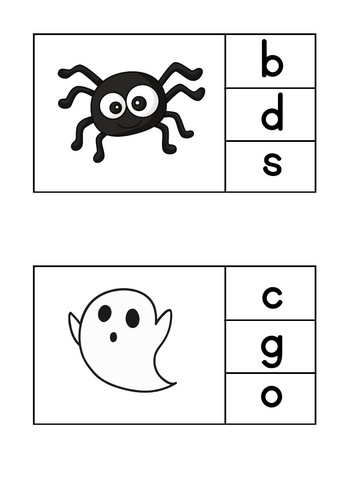Halloween Initial Sounds Peg Game