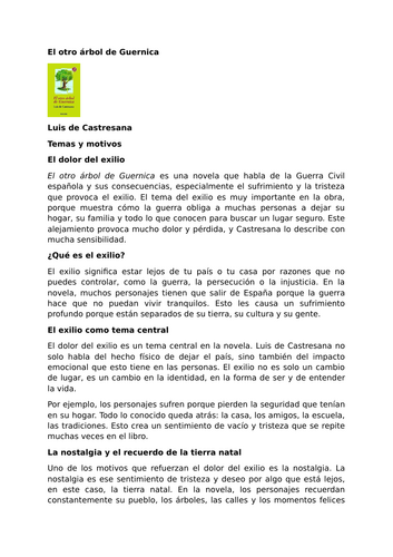 El otro árbol de Guernica by Luis de Castresana – Themes and Motifs – Exile