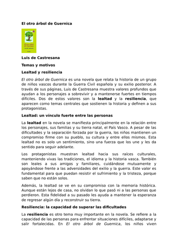 El otro árbol de Guernica by Luis de Castresana – Themes and Motifs – Loyalty
