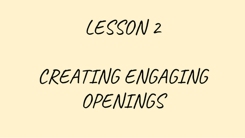 Creating Engaging Openers – Full Lesson Pack (Tutor Plan + Pupil Slides)
