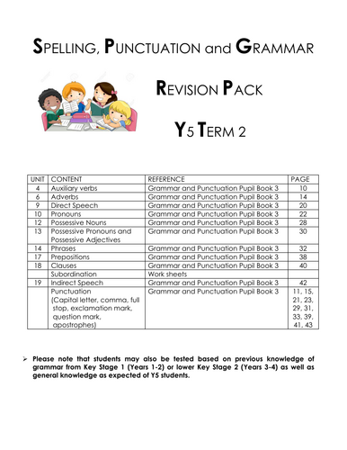 SPaG revision for Y5