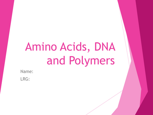 Amino Acids, DNA and Proteins