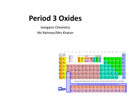 Period 3 Oxides