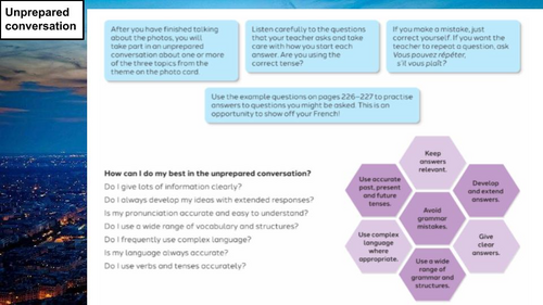Photo card| La carte photo| New AQA Spec| Speaking| Writing skills
