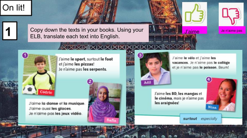 KS3 French Year 7 – Tu aimes ça ? | Expressing Likes & Dislikes Lesson