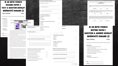 IB Ab Initio French - Ingéniosité Humaine Exam Pack