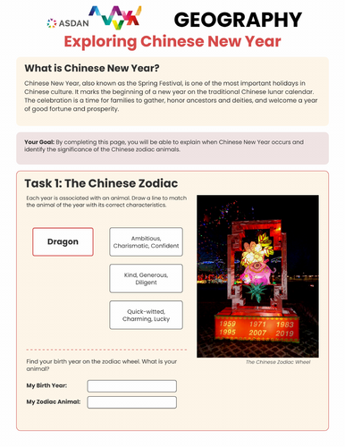 ASDAN Geography - Chinese New Year