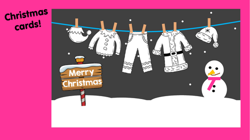 Elf and Santa Washing up Line Christmas Cards- PowerPoint guide and printables