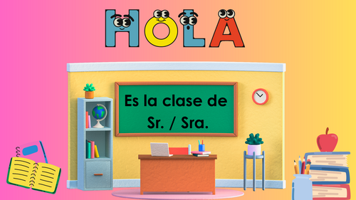 SPANISH morning routine slides (Teacher of the day/El/la profe del día)