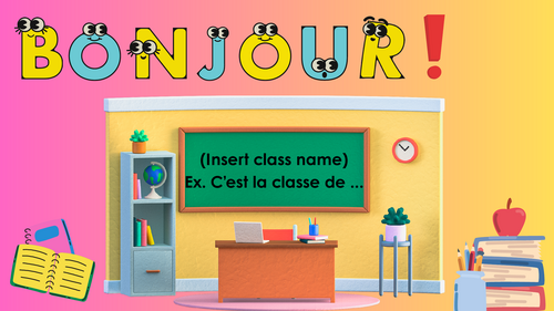 FRENCH morning routine slides - Teacher of the day (Le/la prof du jour)