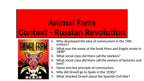 Animal Farm - Context (Russian Revolution)