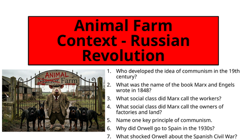 Animal Farm - Context (Russian Revolution)