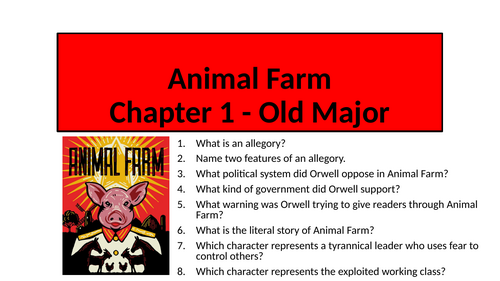 Animal Farm - Chapter 1 (Old Major's Speech)