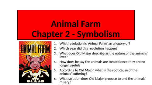 Animal Farm - Chapter 2 (Symbolism)