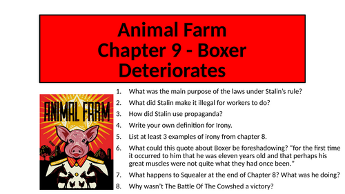 Animal Farm - Chapter 9 (Boxer Deteriorates)