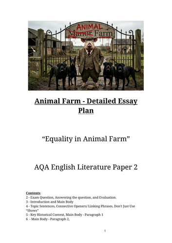 Animal Farm - Detailed Essay Plan (Equality)