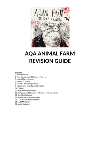 AQA Animal Farm Revision Guide