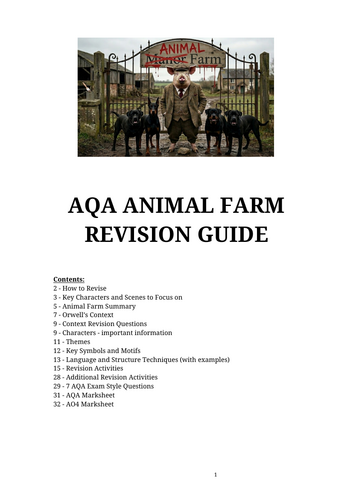 AQA Animal Farm Revision Guide
