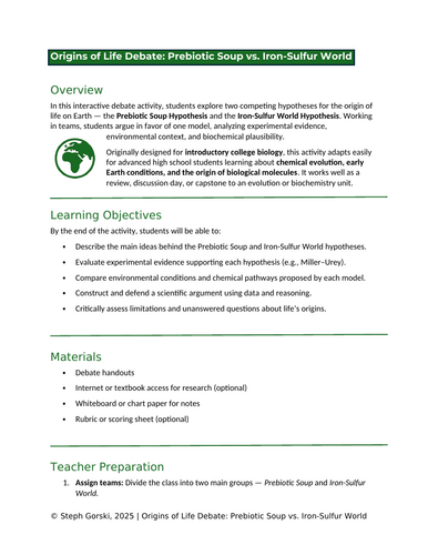 Origins of Life Debate: Prebiotic Soup vs. Iron-Sulfur World
