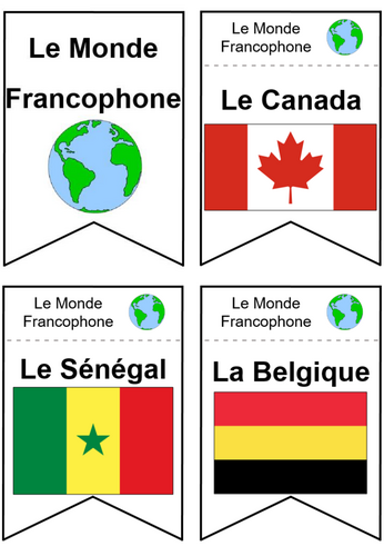 Francophone countries bunting display