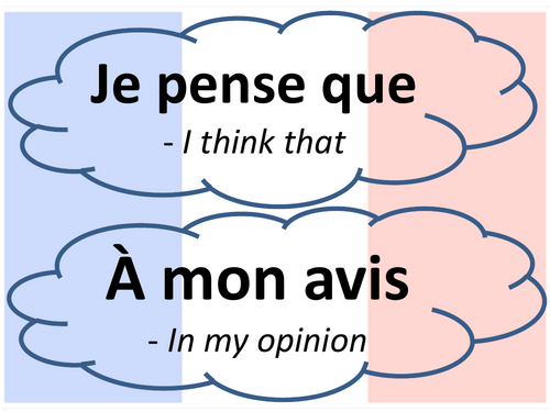 French opinion phrases display