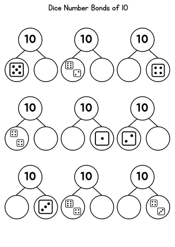 Dice Number Bonds of 10 Activity